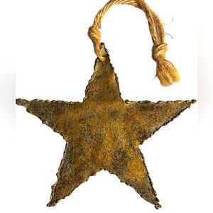 Metal Christmas Star Ornament Vintage Rustic Primitive Brutalist 4 1/2” Tall